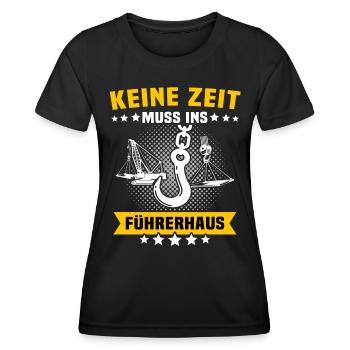 Kranführer Kran Kranfahrer - Frauen Funktions-T-Shirt - Schwarz - Vorne - AI Model Female 172 light (172cm)