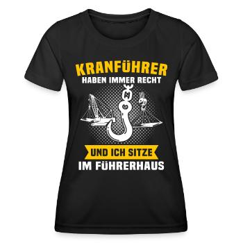 Kranführer Kran Kranfahrer - Frauen Funktions-T-Shirt - Schwarz - Vorne - AI Model Female 172 light (172cm)