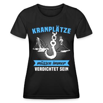 Kranführer Kran Kranfahrer - Frauen Funktions-T-Shirt - Schwarz - Vorne - AI Model Female 172 light (172cm)
