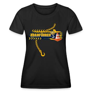 Kranführer Kran Kranfahrer - Frauen Funktions-T-Shirt - Schwarz - Vorne - AI Model Female 172 light (172cm)