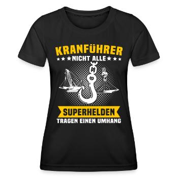 Kranfahrer Beruf Kranführer Sprüche - Frauen Funktions-T-Shirt - Schwarz - Vorne - AI Model Female 172 light (172cm)