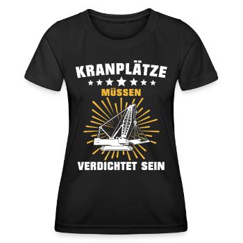 Kranfahrer Beruf Kranführer Sprüche - Frauen Funktions-T-Shirt - Schwarz - Vorne - AI Model Female 172 light (172cm)