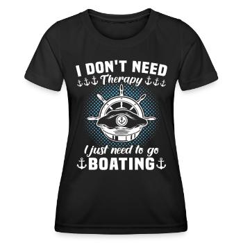 Captain Boat Sailing Ship Therapy - Women's Functional T-Shirt - black - Front - AI Model Female 172 light (172cm)