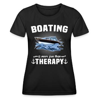 Captain Boat Sailing Ship Therapy - Women's Functional T-Shirt - black - Front - AI Model Female 172 light (172cm)