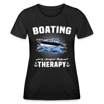 Captain Boat Sailing Ship Therapy - Women's Functional T-Shirt - black - Front - AI Model Female 172 light (172cm)