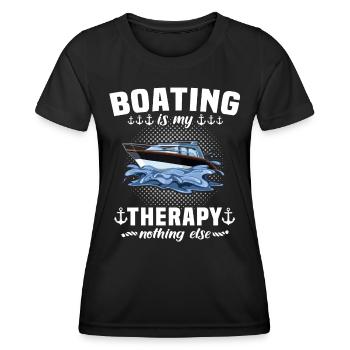 Captain Boat Sailing Ship Therapy - Women's Functional T-Shirt - black - Front - AI Model Female 172 light (172cm)