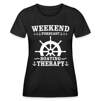Captain Boat Sailing Ship Therapy - Women's Functional T-Shirt - black - Front - AI Model Female 172 light (172cm)