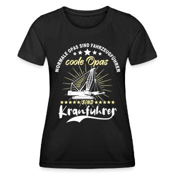 Kranfahrer Opa Kranführer Opas - Frauen Funktions-T-Shirt - Schwarz - Vorne - AI Model Female 172 light (172cm)