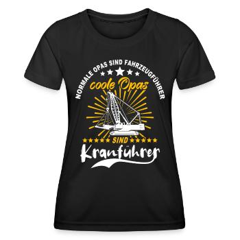 Kranfahrer Opa Kranführer Opas - Frauen Funktions-T-Shirt - Schwarz - Vorne - AI Model Female 172 light (172cm)