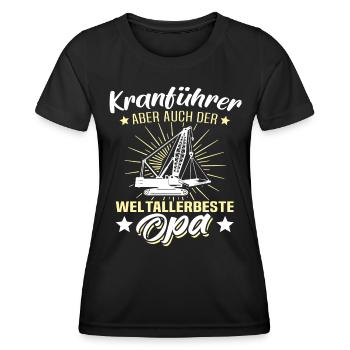 Kranfahrer Opa Kranführer Opas - Frauen Funktions-T-Shirt - Schwarz - Vorne - AI Model Female 172 light (172cm)