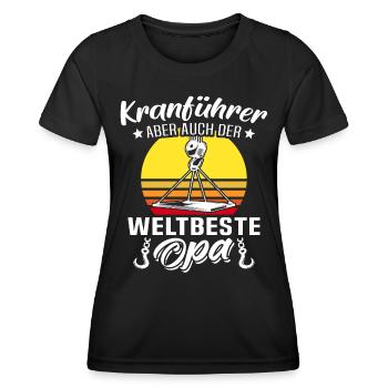 Kranfahrer Opa Kranführer Opas - Frauen Funktions-T-Shirt - Schwarz - Vorne - AI Model Female 172 light (172cm)