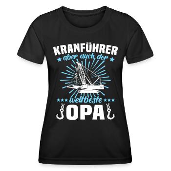 Kranfahrer Opa Kranführer Opas - Frauen Funktions-T-Shirt - Schwarz - Vorne - AI Model Female 172 light (172cm)