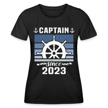 Capitaine 2023 bateau titulaire d’un permis bateau - T-shirt sport Femme - noir - Devant - AI Model Female 172 light (172cm)