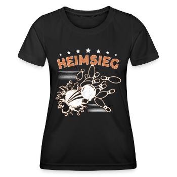 Kegel Holz Kegelverein Biertrinker Kegler Kegeln - Frauen Funktions-T-Shirt - Schwarz - Vorne - AI Model Female 172 light (172cm)