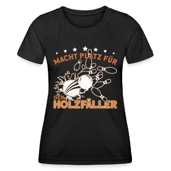 Kegeln Holz Kegelverein Biertrinker Kegel Kegler - Frauen Funktions-T-Shirt - Schwarz - Vorne - AI Model Female 172 light (172cm)