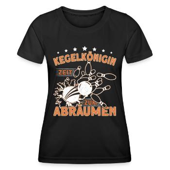 Kegeln Holz Kegelverein Biertrinker Kegel Kegler - Frauen Funktions-T-Shirt - Schwarz - Vorne - AI Model Female 172 light (172cm)