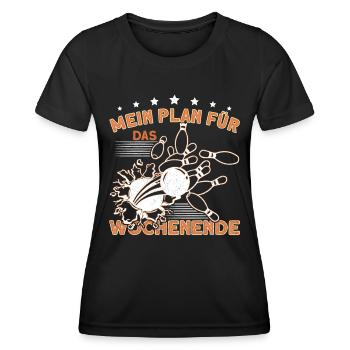 Kegeln Holz Kegelverein Biertrinker Kegel Kegler - Frauen Funktions-T-Shirt - Schwarz - Vorne - AI Model Female 172 light (172cm)