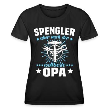 Spengler Opa Bauspengler Grossvater - Frauen Funktions-T-Shirt - Schwarz - Vorne - AI Model Female 172 light (172cm)