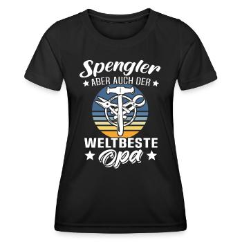 Spengler Opa Bauspengler Grossvater - Frauen Funktions-T-Shirt - Schwarz - Vorne - AI Model Female 172 light (172cm)