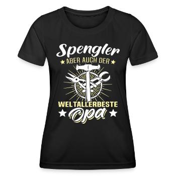 Spengler Opa Bauspengler Grossvater - Frauen Funktions-T-Shirt - Schwarz - Vorne - AI Model Female 172 light (172cm)
