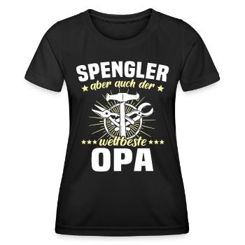Spengler Opa Bauspengler Grossvater - Frauen Funktions-T-Shirt - Schwarz - Vorne - AI Model Female 172 light (172cm)