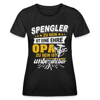 Bauspengler Opa Spengler - Frauen Funktions-T-Shirt - Schwarz - Vorne - AI Model Female 172 light (172cm)
