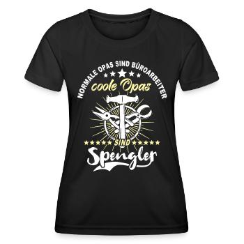 Bauspengler Opa Spengler - Frauen Funktions-T-Shirt - Schwarz - Vorne - AI Model Female 172 light (172cm)