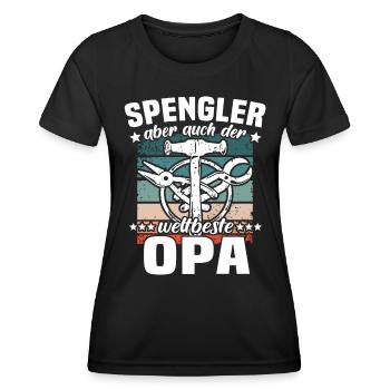 Bauspengler Opa Spengler - Frauen Funktions-T-Shirt - Schwarz - Vorne - AI Model Female 172 light (172cm)