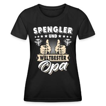 Bauspengler Opa Spengler - Frauen Funktions-T-Shirt - Schwarz - Vorne - AI Model Female 172 light (172cm)