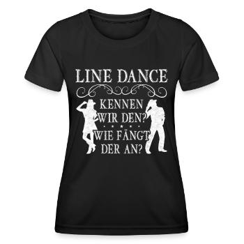 Linedance Bekleidung Damen Country Line dance - Frauen Funktions-T-Shirt - Schwarz - Vorne - AI Model Female 172 light (172cm)