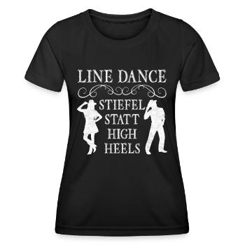 Linedance Clothing Women Country Line dance - Women's Functional T-Shirt - black - Front - AI Model Female 172 light (172cm)