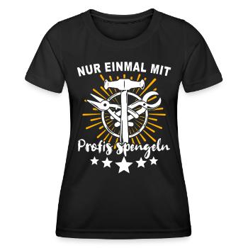 Spengler Bauspengler Spengeln Karrosseriespengler - Frauen Funktions-T-Shirt - Schwarz - Vorne - AI Model Female 172 light (172cm)