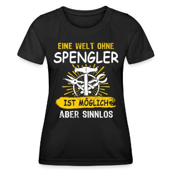 Spengler Bauspengler Karrosseriespengler - Frauen Funktions-T-Shirt - Schwarz - Vorne - AI Model Female 172 light (172cm)