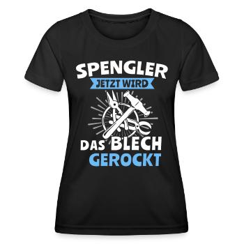 Spengler Bauspengler Karrosseriespengler - Frauen Funktions-T-Shirt - Schwarz - Vorne - AI Model Female 172 light (172cm)