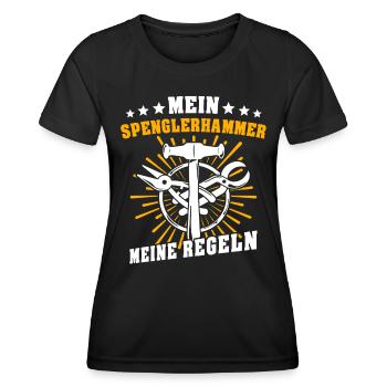 Spengler Bauspengler Spengeln Karrosseriespengler - Frauen Funktions-T-Shirt - Schwarz - Vorne - AI Model Female 172 light (172cm)