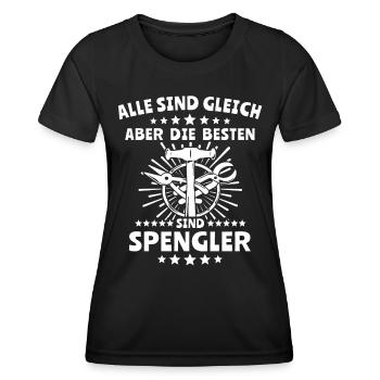 Spengler Beruf Bauspengler Sprüche - Frauen Funktions-T-Shirt - Schwarz - Vorne - AI Model Female 172 light (172cm)