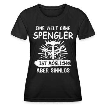 Spengler Bauspengler Karrosseriespengler - Frauen Funktions-T-Shirt - Schwarz - Vorne - AI Model Female 172 light (172cm)
