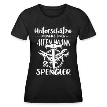 Spengler Bauspengler Karrosseriespengler - Frauen Funktions-T-Shirt - Schwarz - Vorne - AI Model Female 172 light (172cm)