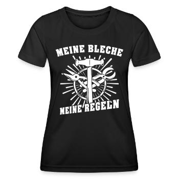 Spengler Bauspengler Karrosseriespengler - Frauen Funktions-T-Shirt - Schwarz - Vorne - AI Model Female 172 light (172cm)