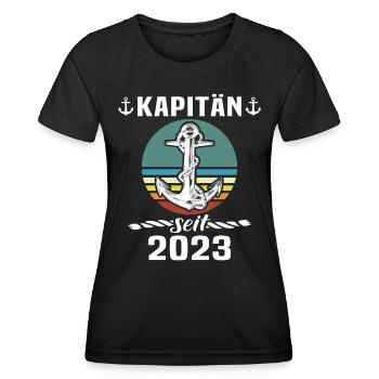 Kapitän 2023 Bootsführerschein Boot - Frauen Funktions-T-Shirt - Schwarz - Vorne - AI Model Female 172 light (172cm)