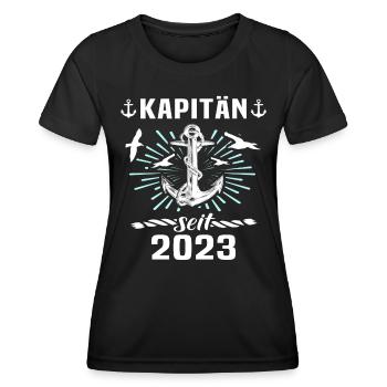 Kapitän 2023 Bootsführerschein Boot - Frauen Funktions-T-Shirt - Schwarz - Vorne - AI Model Female 172 light (172cm)