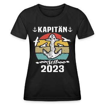 Kapitän 2023 Bootsführerschein Boot - Frauen Funktions-T-Shirt - Schwarz - Vorne - AI Model Female 172 light (172cm)