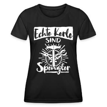 Bauspengler Karosseriespengler Spengler - Frauen Funktions-T-Shirt - Schwarz - Vorne - AI Model Female 172 light (172cm)