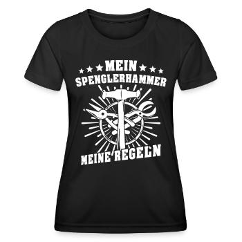 Spengler Bauspengler Karosseriespengler - Frauen Funktions-T-Shirt - Schwarz - Vorne - AI Model Female 172 light (172cm)