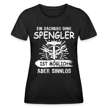Spengler Bauspengler Karosseriespengler - Frauen Funktions-T-Shirt - Schwarz - Vorne - AI Model Female 172 light (172cm)
