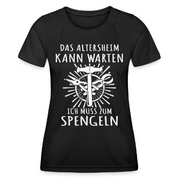 Spengler Bauspengler Karosseriespengler - Frauen Funktions-T-Shirt - Schwarz - Vorne - AI Model Female 172 light (172cm)