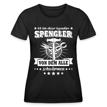 Spengler Spengeln Karosseriespengler - Frauen Funktions-T-Shirt - Schwarz - Vorne - AI Model Female 172 light (172cm)