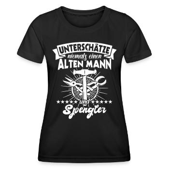 Spengler Spengeln Karosseriespengler - Frauen Funktions-T-Shirt - Schwarz - Vorne - AI Model Female 172 light (172cm)