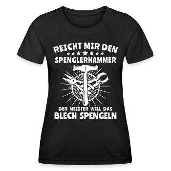 Spengler Spengeln Karosseriespengler - Frauen Funktions-T-Shirt - Schwarz - Vorne - AI Model Female 172 light (172cm)