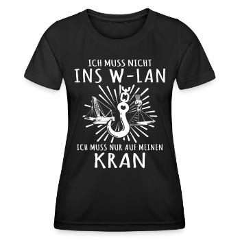 Kranführer Kran Kranfahrer - Frauen Funktions-T-Shirt - Schwarz - Vorne - AI Model Female 172 light (172cm)